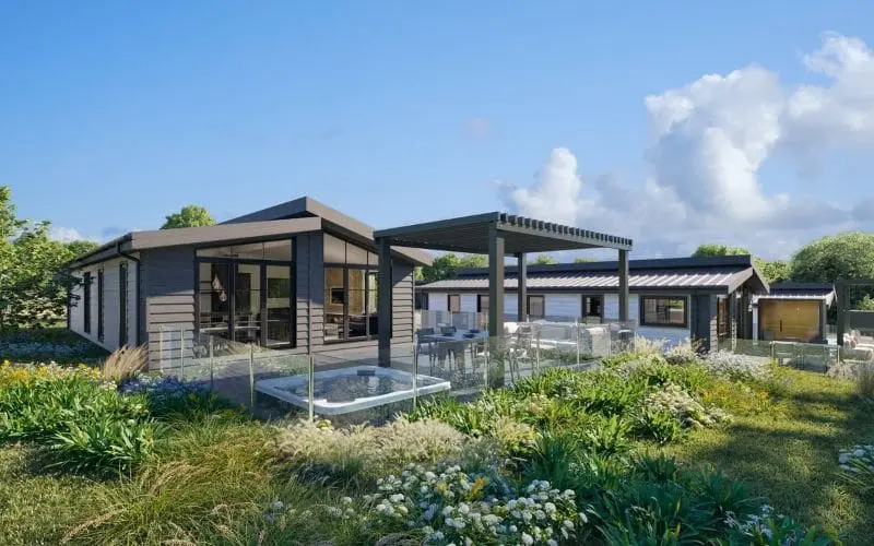 Holiday lodge with hot tub