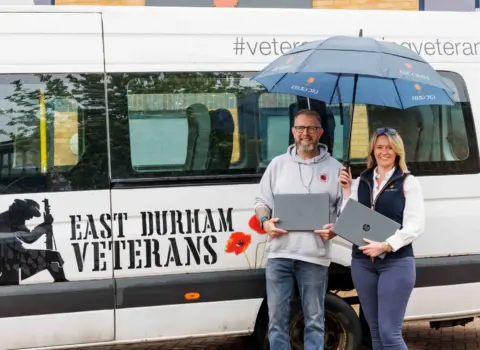 GSC Grays donates computers to North East veterans charity