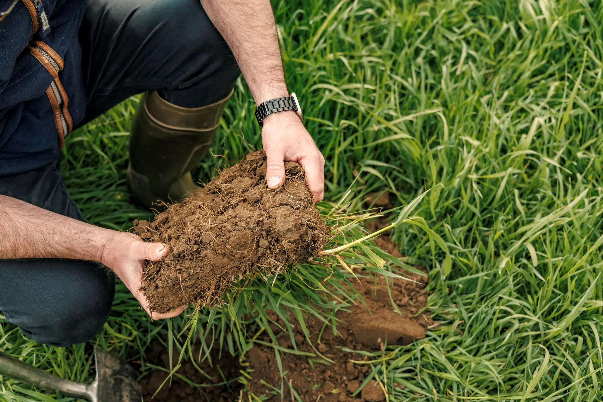Agronomist checking crop performance