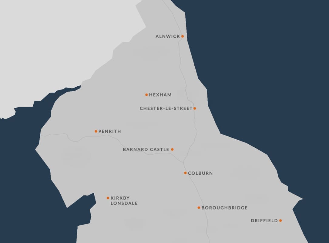 GSC Grays service area. The North of England.